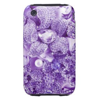 Flower Diamond Bling Bling Violet Tough iPhone 3 Cover