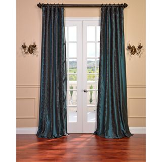 Barroche Ocean Faux Silk Embroidered 108 Inch Curtain Panel EFF Curtains