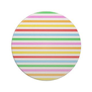 Abstract Retro Stripes Lines Red Blue Green Pink Drink Coasters