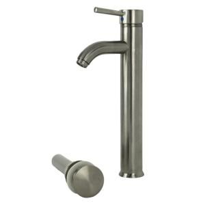 Fontaine Ultime European Single Hole 1 Handle High Arc Bathroom Vessel Faucet with Drain in Brushed Nickel MFF UTMVFD BN