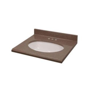 St. Paul 25 in. Colorpoint Technology Vanity Top in Mocha with White Undermount Bowl DISCONTINUED CPX1372COM
