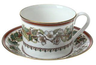 Spode Christmas Rose 6 Ounce Tea Cup and Saucer Kitchen & Dining