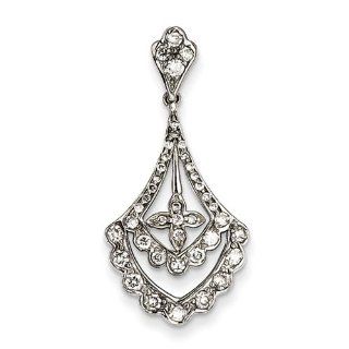 14k White Gold Diamond Pendant. Carat Wt  0.63ct. Metal Wt  1.76g Earrings Jewelry