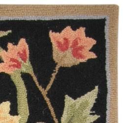 Hand hooked Garden Scrolls Black Wool Rug (1'8 x 2'6) Safavieh Accent Rugs