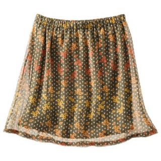 Mossimo Supply Co. Juniors Chiffon Crinkle Skirt   Green Print XS(1)