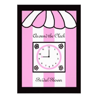 Pink Around the Clock Bridal Shower Invitation