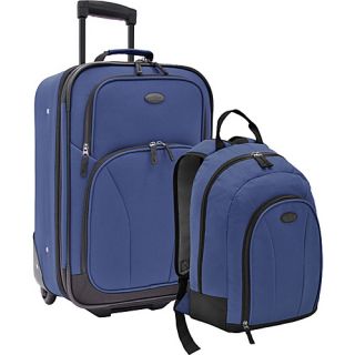 2 Piece Carry On Casual Luggage Set Blue   U.S. Traveler Luggage S