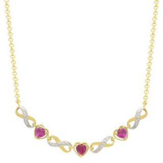 Heart Cut Simulated Ruby Infinity Gold Plated Necklace (18)