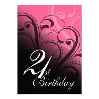 21st Birthday Party Swirl Invites