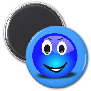 83 Free 3d Grinning Blue Smiley Face Clipart Illus Refrigerator Magnets