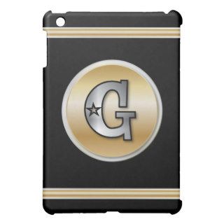 Monogrammed Gold and silver Letter G Cover For The iPad Mini