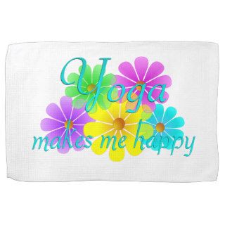 Yoga Happiness Flowers Hand Towels
