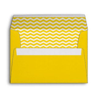 Bright Yellow Chevron Print Envelope