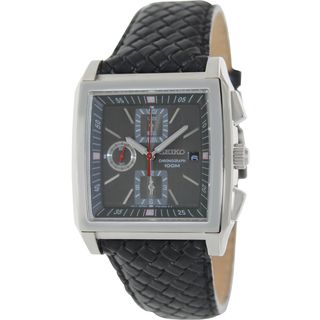 Seiko Men's SND765 Black Calf Skin Quartz Watch with Grey Dial Seiko Men's Seiko Watches