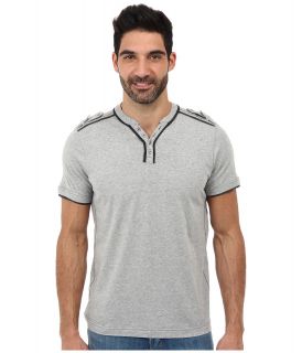 Request Paul Henley Neck Top Mens Short Sleeve Pullover (Gray)