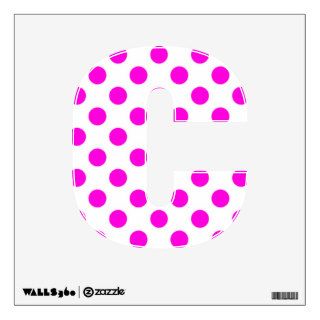 Hot Pink & White Polkadot Letter C Wall Decal