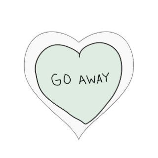 Sassy Heart Go Away Heart Stickers