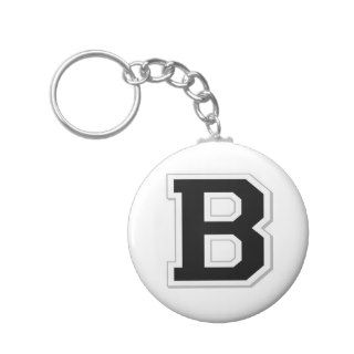 Spell it Out Initial Letter B in Black Key Chain