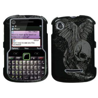 Hard Plastic Snap on Cover Fits Motorola WX404 Grasp Skull Wing US Cellular Cell Phones & Accessories