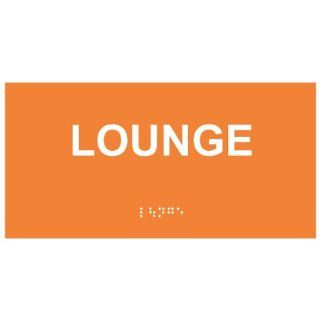 ADA Lounge Braille Sign RSME 405 WHTonORNG Wayfinding  Business And Store Signs 