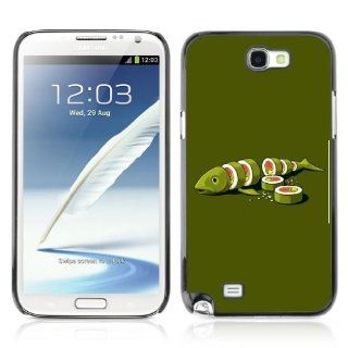 ARTCASES Collections Black Hard Back Case for Samsung Galaxy Note II ( Funny Sushi Fish Illustration ) Cell Phones & Accessories