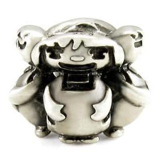 Authentic OHM Boy & Girl Family 925 Sterling Silver Bead fits European Charm Bracelet Jewelry