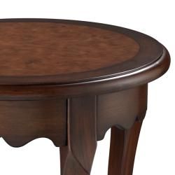 Hand Painted Cherry Finish Round Accent Table Coffee, Sofa & End Tables