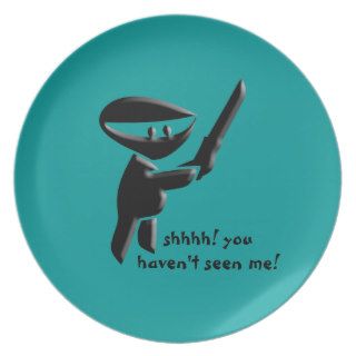 Silent black ninja assassin, armed and dangerous plates