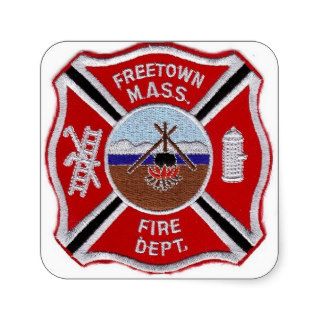 FREETOWN MASSACHUSETTS FIRE DEPARTMENT SEAL SQUARE STICKERS