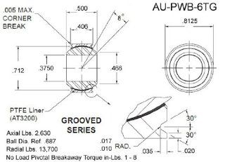 Aurora Bearing Company PWB 6TG; Grooved B.375   D.812   W.500   H.406 Automotive