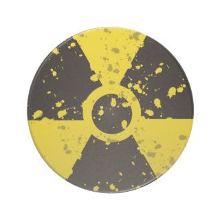 radioactive 4 RADIOACTIVE WARNING SYMBOL SIGN GRAP Drink Coasters