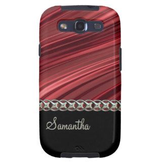 Red, black, silver chain, monogram galaxy s3 cases