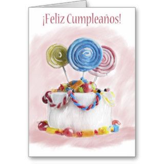 ¡Feliz Cumpleaños Spanish Birthday cake card