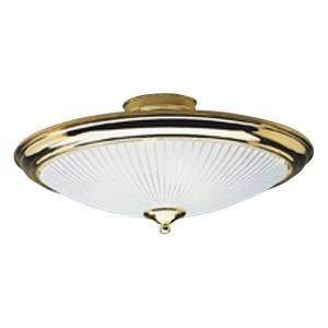 Westinghouse 2 Light Ceiling Fixture Polished Brass Interior Semi Flush Mount with White and Clear Glass 6646800