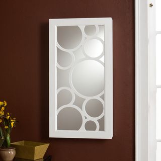 Upton Home Tenley Frosty white Ready to hang Wall mount Jewelry Storage Mirror Upton Home Wood Boxes