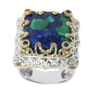 Michael Valitutti Two tone Azurite and Blue Sapphire Ring Michael Valitutti Gemstone Rings