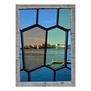 Stained Glass Window View Poster