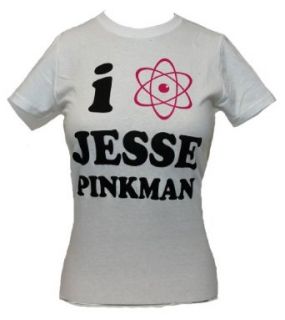 Breaking Bad Girls (Juniors) T Shirt   "I Molecule Jesse Pinkman" (Large) White Clothing