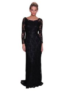 Beautifly Women's Elegant Black Lace Full length Formal Evening Gown