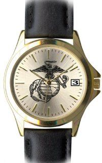 Marine Corps Watch with Deluxe Leather Strap Automotive