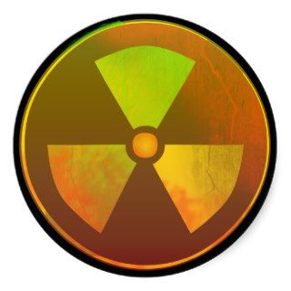 Cracked Radioactive Nuclear Symbol Sticker