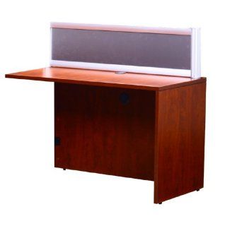 Boss Plexiglass Reception Return, 24 by 48 by 42.5 Inch, Cherry   Office Desks