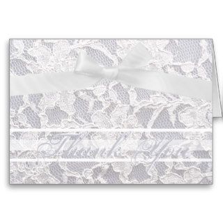 Romantic Lovely White Floral Lace Thank You Cards