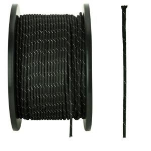 Everbilt 1/8 in. x 500 ft. Black with Reflective Tracer Paracord 52790