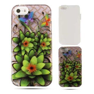 1 PIECE ACCESSORY CASE COVER FOR APPLE IPHONE 5 BOLD GREEN FLOWERS Cell Phones & Accessories