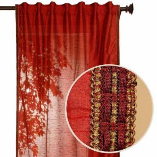 Home Decorators Collection Polysilk Burgundy Back Tab Curtain 91001
