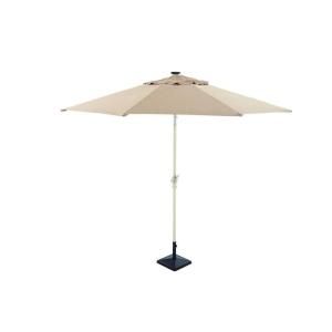Astonica 9 ft. Round Solar Powered Patio Umbrella in Taupe 50400145 WEB