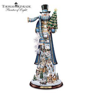 Thomas Kinkade Home For The Holidays Tall Snowman Figurine by The Bradford Exchange   Collectible Figurines