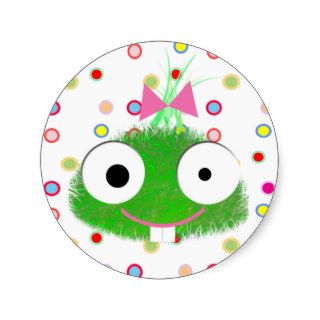 happy cute lil funny face baby monster stickers