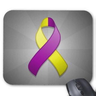 Purple and Yellow Awareness Ribbon Mousepad